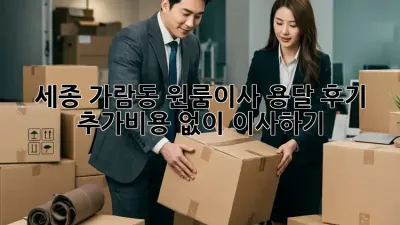 세종 가람동 원룸이사 용달 후기: 추가비용 없이 이사하기
