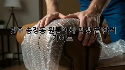 광주 송정동 원룸이사, 걱정 끝! 완벽 가이드